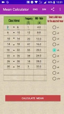 Mean Calculator android App screenshot 2