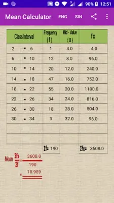 Mean Calculator android App screenshot 4